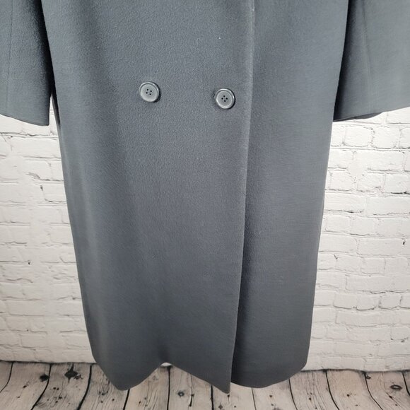 VTG Glenbrooke Grey Pure New Wool Double Breasted Pockets Lined Pea Coat USA 10 - Picture 10 of 16